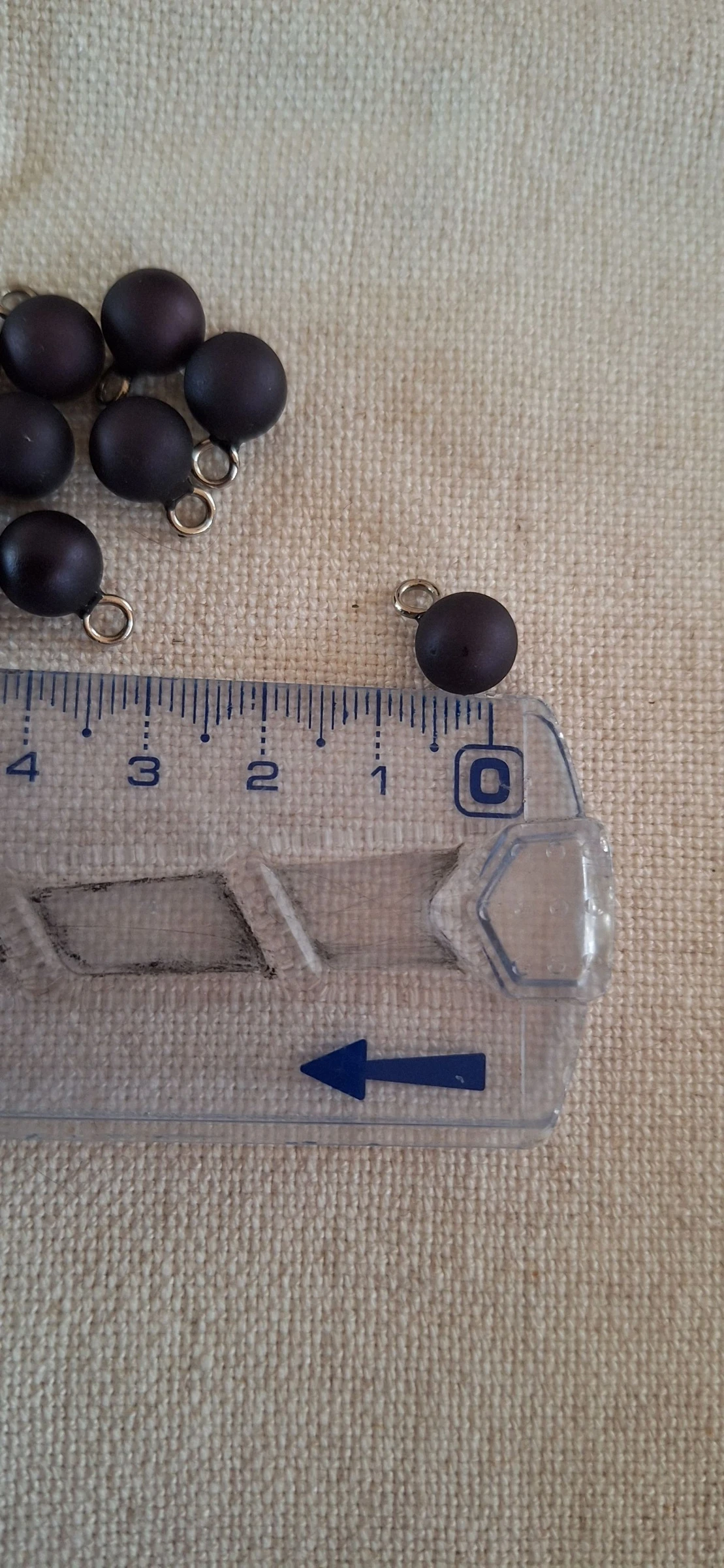 7mm navy blue imitation cultured pearl sewing buttons, 10 pieces – photo 3